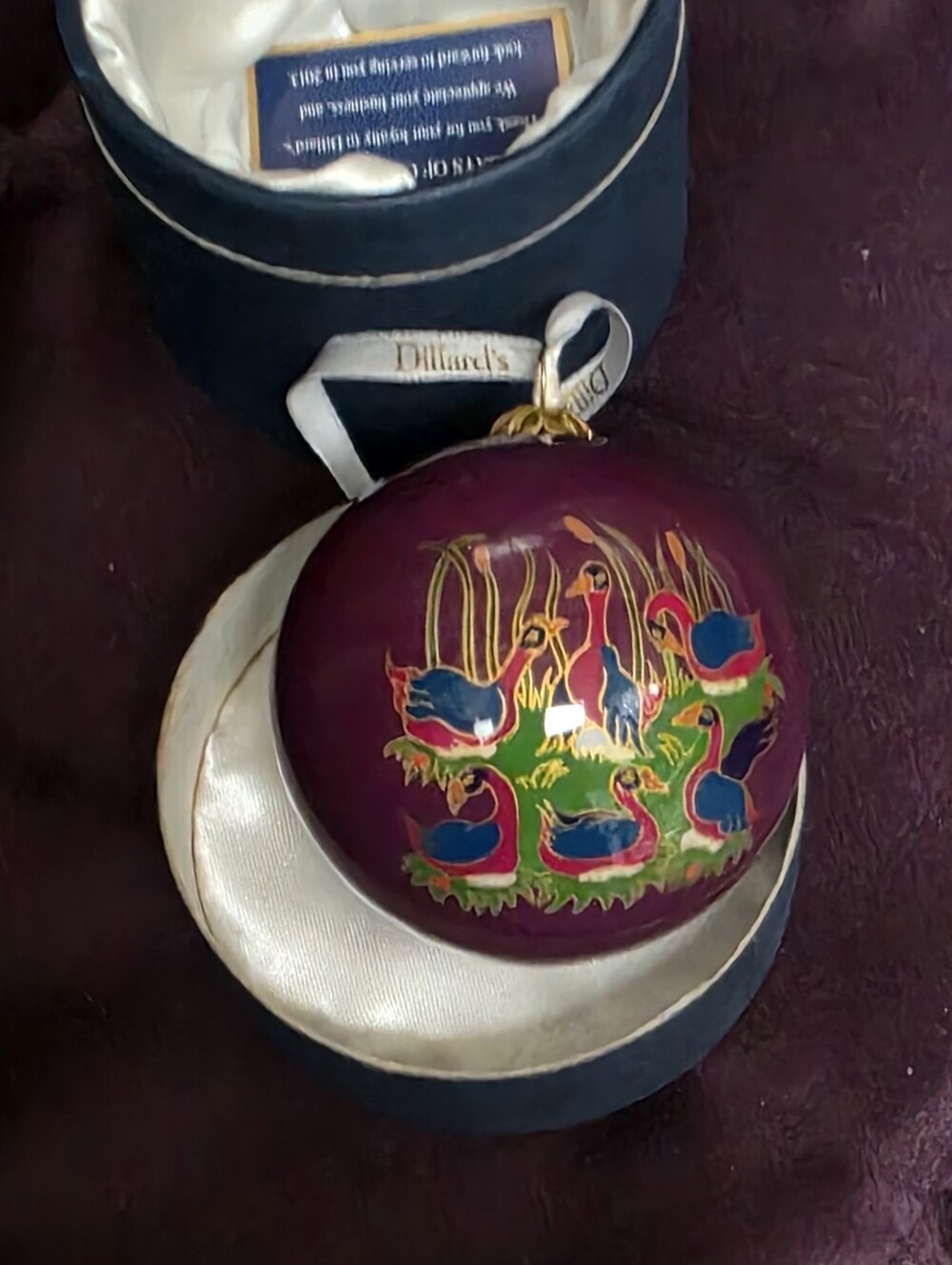 Dillard's 2012 "Six Geese A-Laying" Glass Ornaments 12 Days of Christmas Series